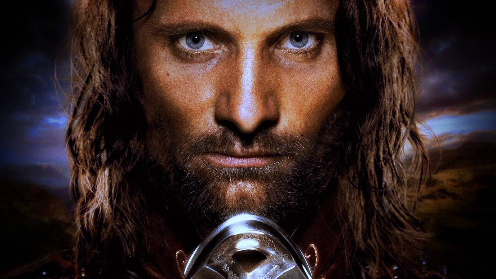 Viggo Mortensen as Aragorn close up in Lord of the Rings Return of the King Poster Art