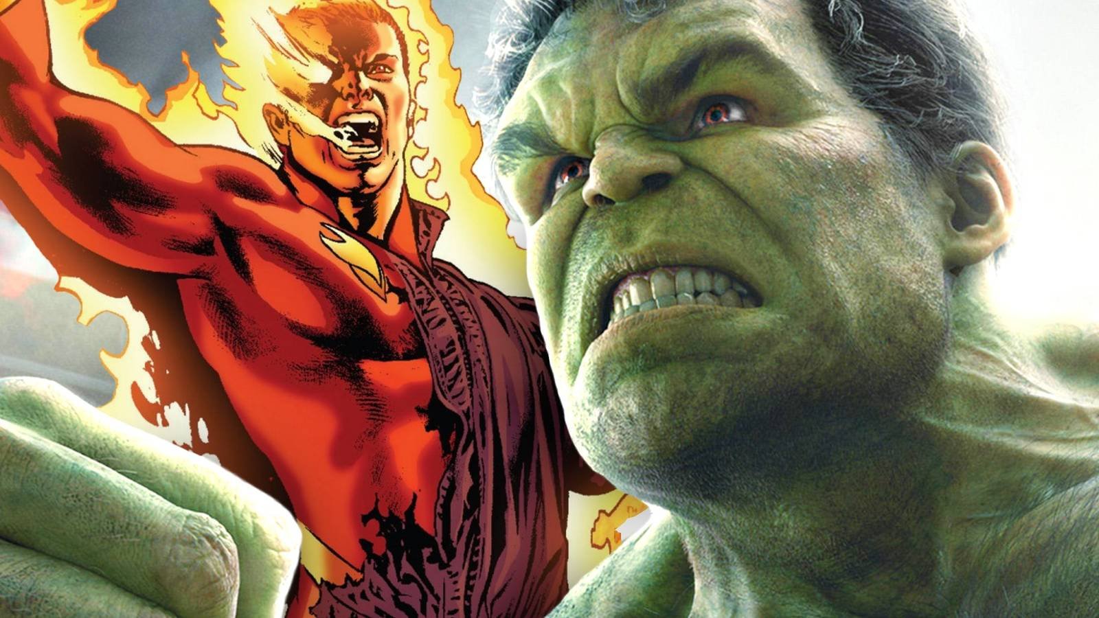 mcu hulk and the original human torch from the comics