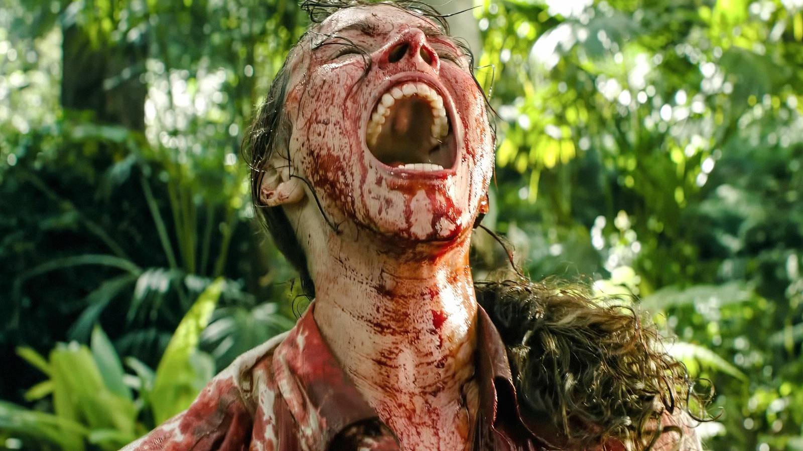 Rachel McAdams screaming while covered in blood in Send Help