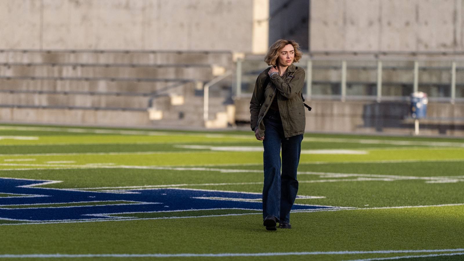 School Spirits still featuring Peyton List as Maddie Nears on the football field.