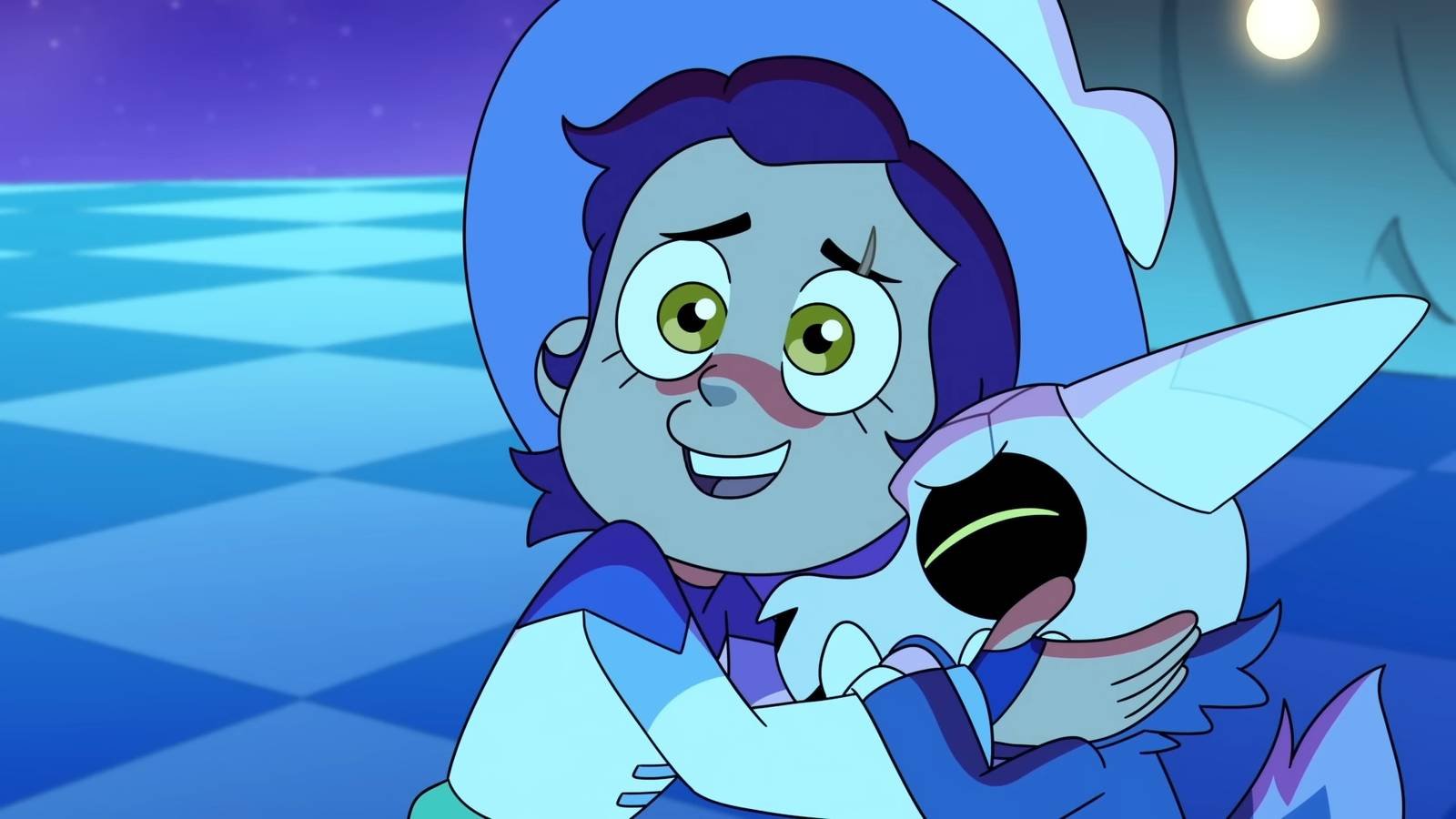 Luz and King hugging in The Owl House