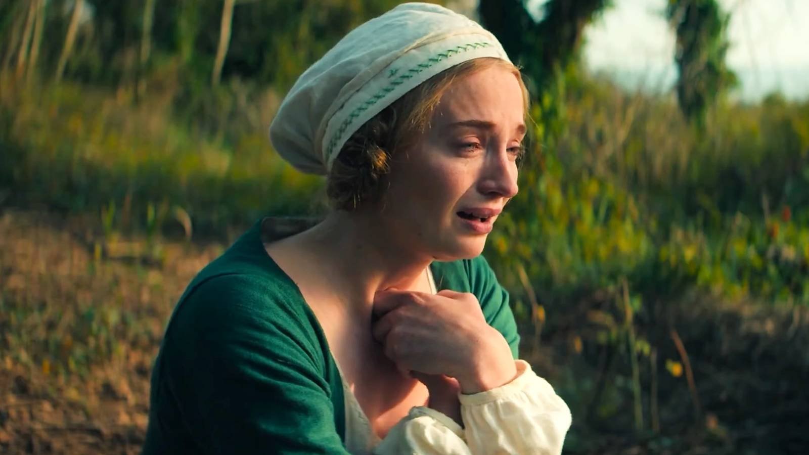 Sophie Turner crying in The Dreadful