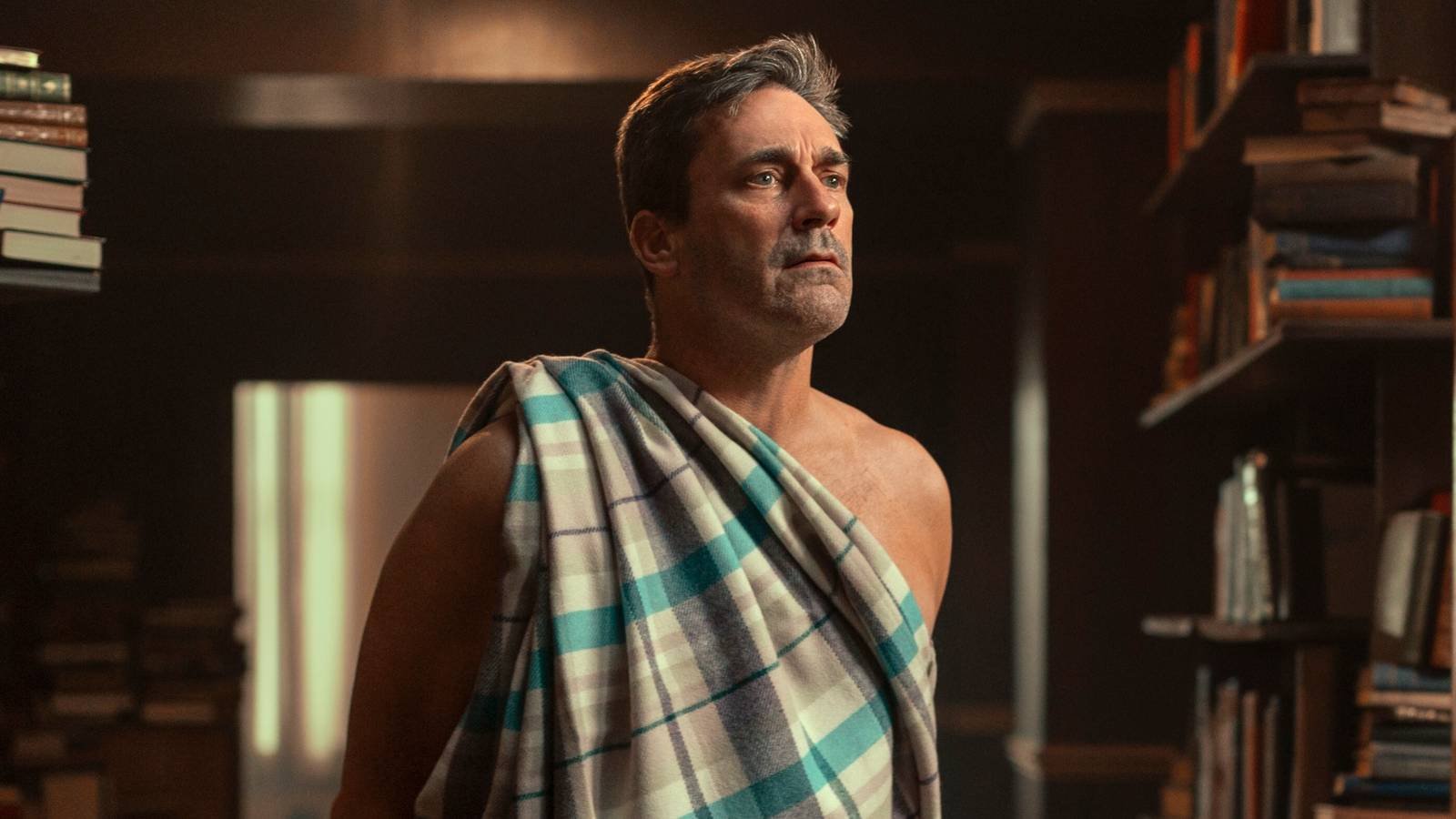 Jon Hamm as the archangel Gabriel in Good Omens.