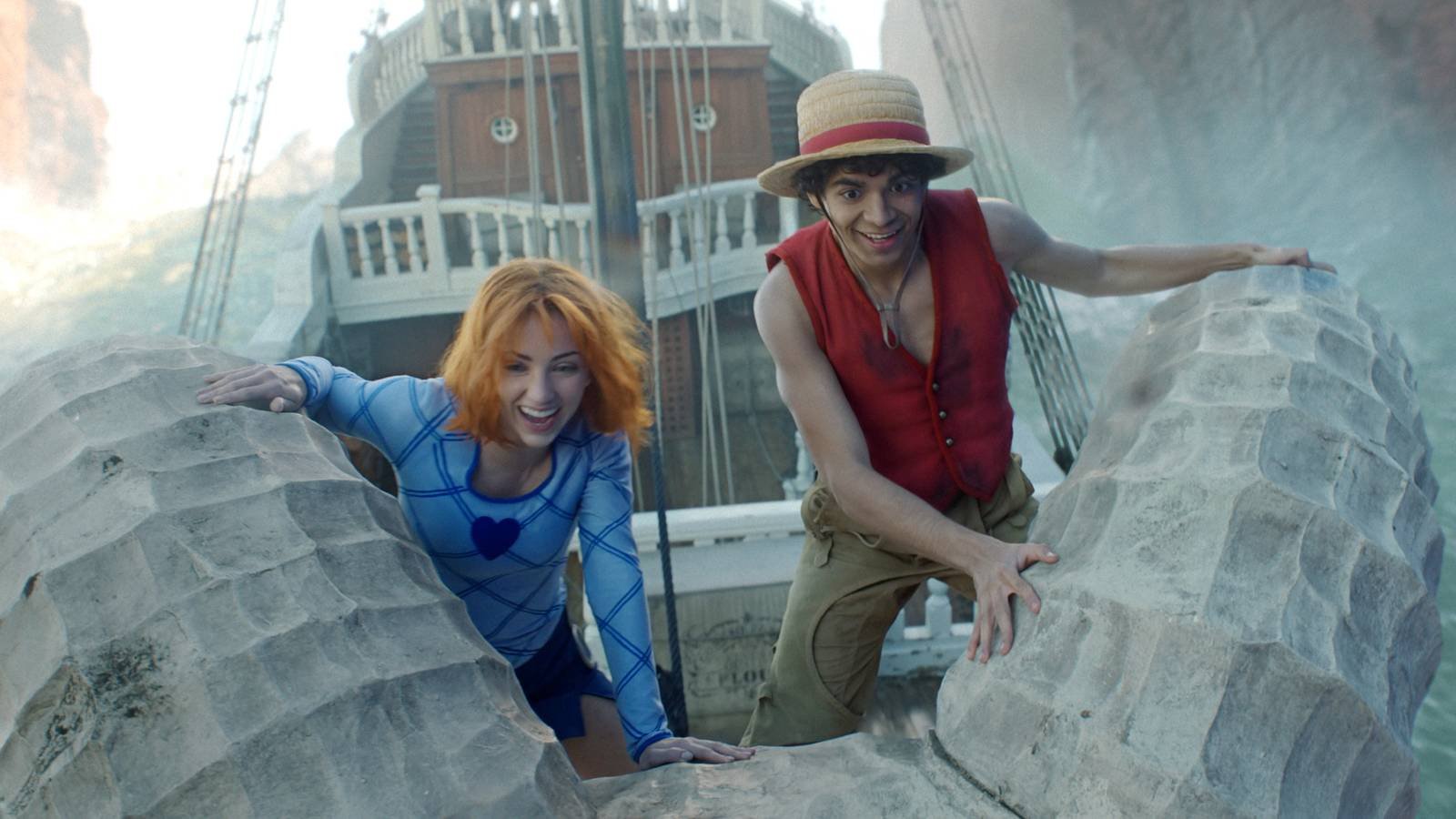 Nami and Luffy on the Going Merry in season 2 of One Piece