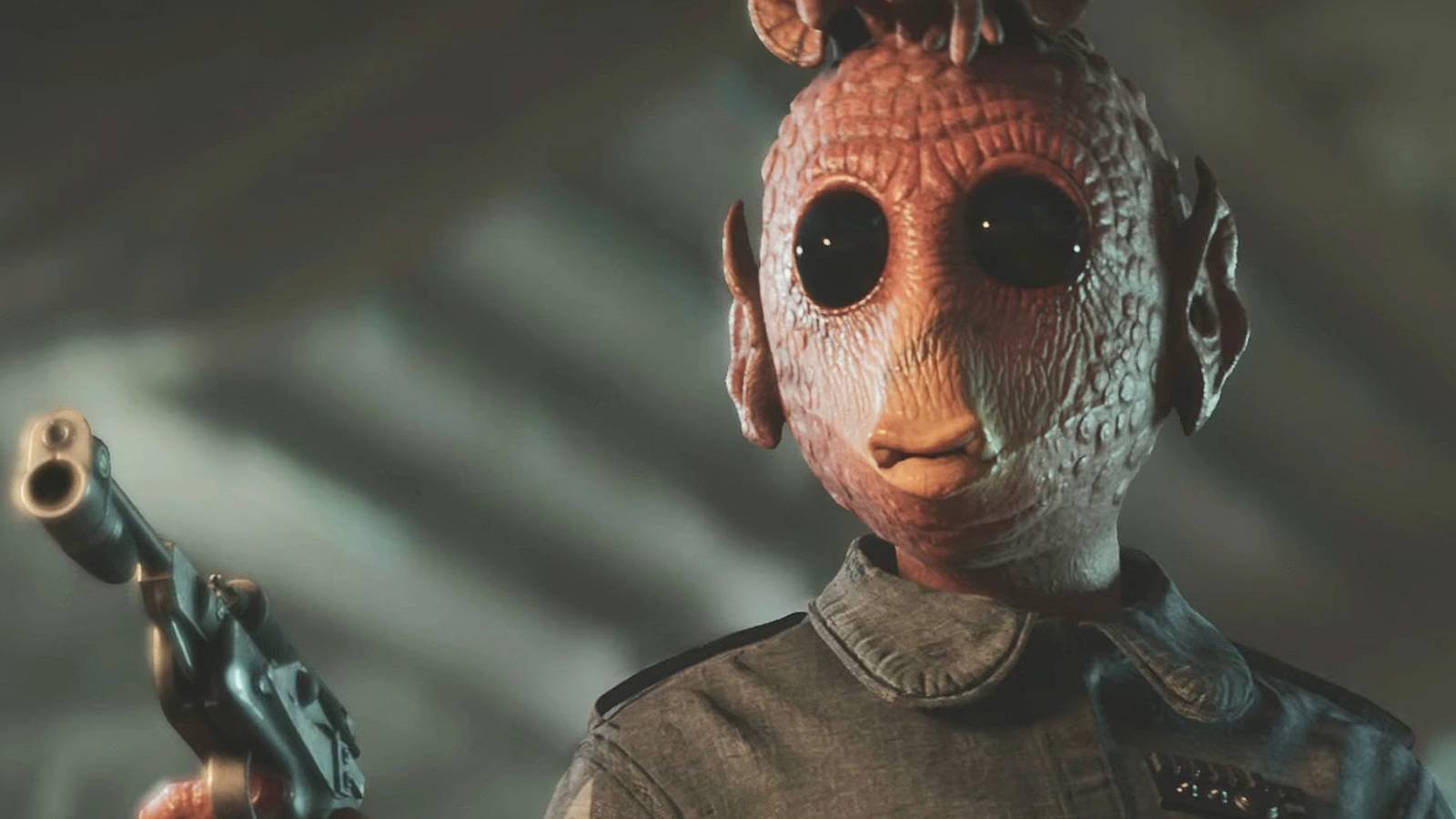 Waka holding a blaster in Star Wars Outlaws.