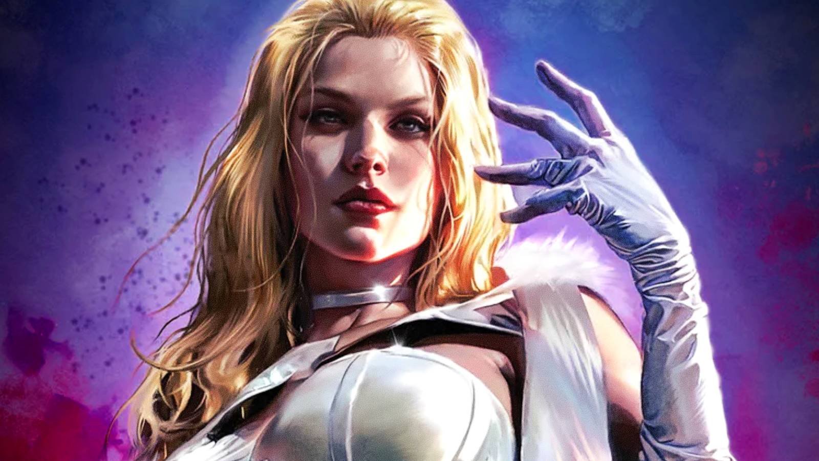 Emma Frost aka the White Queen plays with her hand in Marvel's X-Men comic art