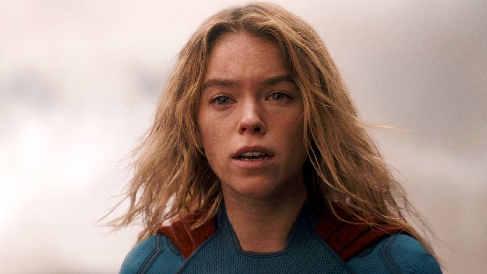 Milly Alcock looking serious as Kara in the Supergirl movie