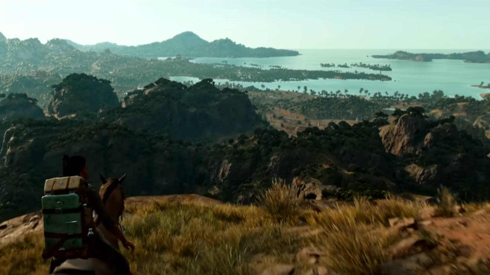 A player looking at the sights in Far Cry 6