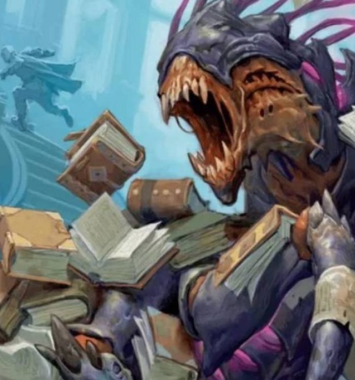 Dungeons and Dragons monster being buried by books