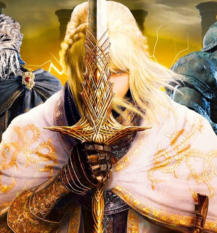 Needle Knight Leda with Ansbach and Moore from Elden Ring Shadow of the Erdtree with the arena.