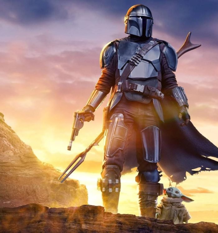 Star Wars The Mandalorian and Grogu Promotional Art showing Grogu and Din Djarin